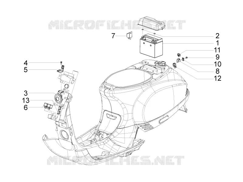 Relais - Batterie - Avertisseur sonore VESPA VESPA-SCOOTER 150 S 2011  S 4T 2V ie E3 College
