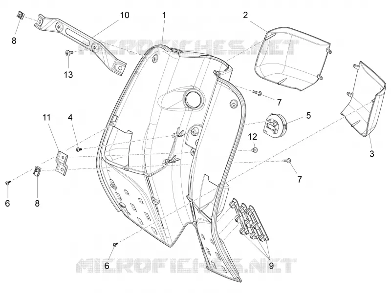 Coffre avant - Contre-tablier VESPA VESPA-SCOOTER 150 S 2012  S 4T 3V ie