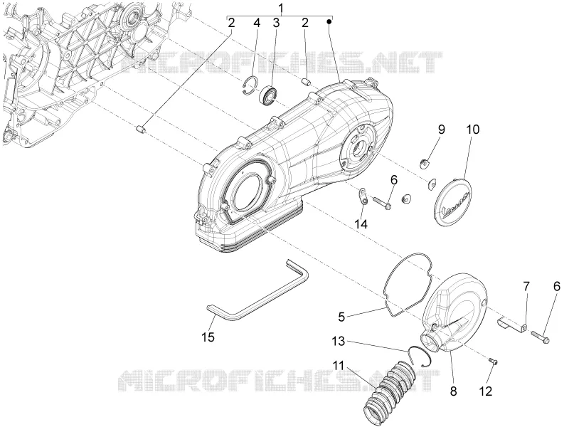 Couvercle carter - Refoidissement carter VESPA VESPA-SCOOTER 150 S 2014  S 4T 3V ie