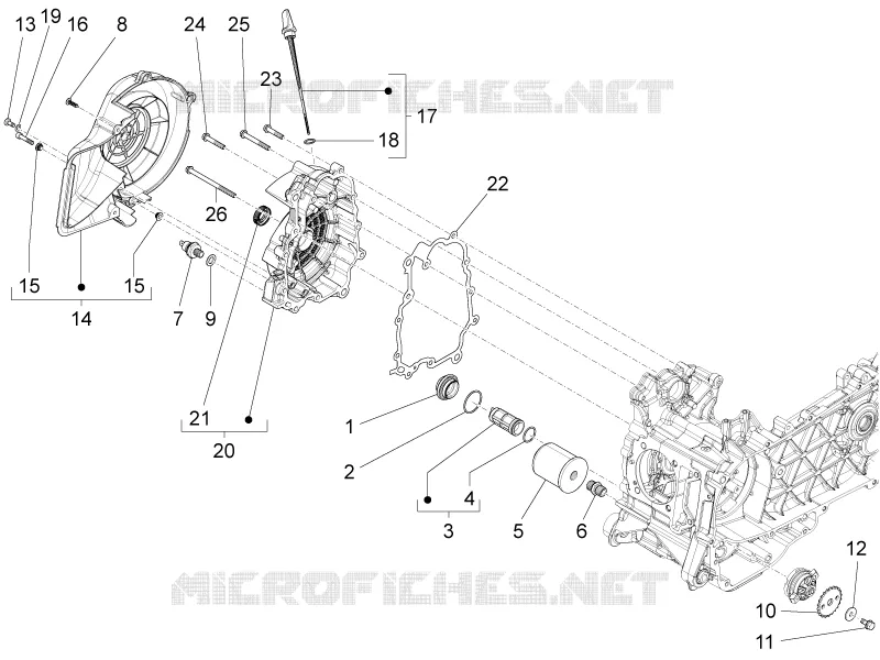 Couvercle volant magnetique - Filtre à huile VESPA VESPA-SCOOTER 150 S 2014  S 4T 3V ie