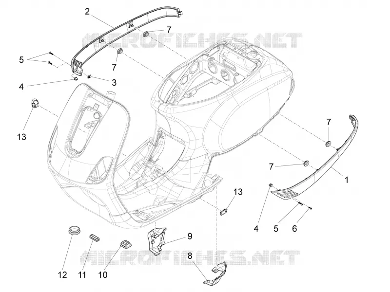 Couvertures laterales - Spoiler VESPA VESPA-SCOOTER 150 S 2014  S 4T 3V ie