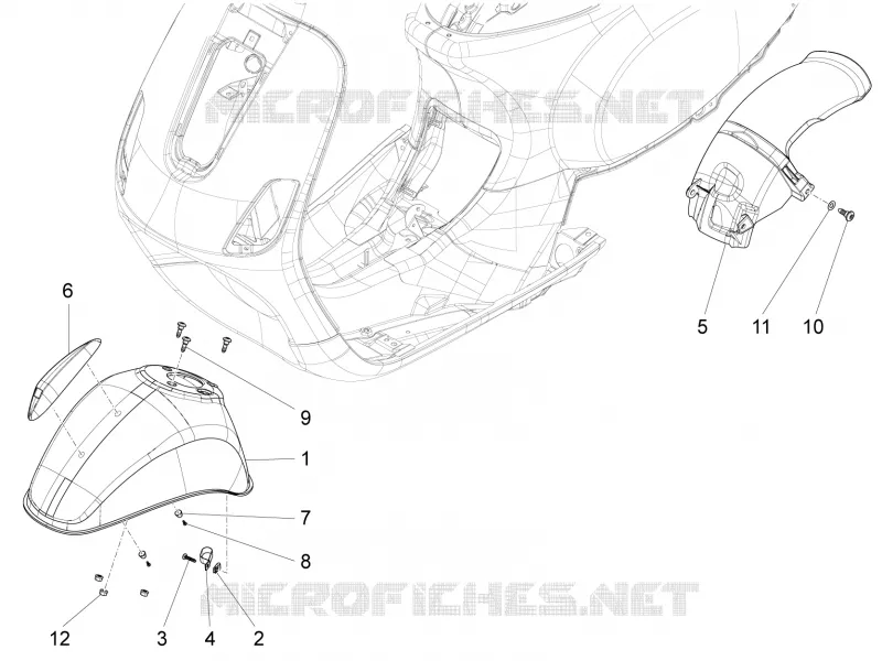 Logement roue - Garde boue VESPA VESPA-SCOOTER 150 S 2013  S 4T 3V ie