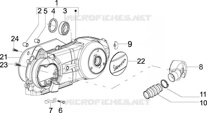 Couvercle carter - Refoidissement carter VESPA VESPA-SCOOTER 150 S 2009  S 4T ie College