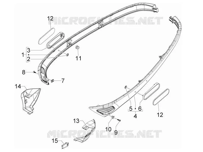 Couvertures laterales - Spoiler VESPA VESPA-SCOOTER 150 S 2009  S 4T ie College