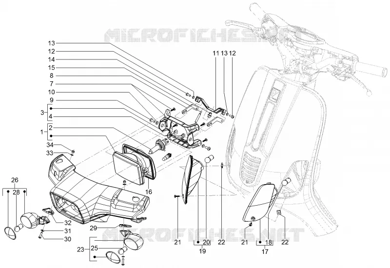 Eclairages avant - Clignotants VESPA VESPA-SCOOTER 150 S 2012  S 4T ie College