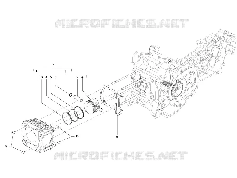 Groupe cylindre-piston-axe VESPA VESPA-SCOOTER 150 S 2012  S 4T ie E3