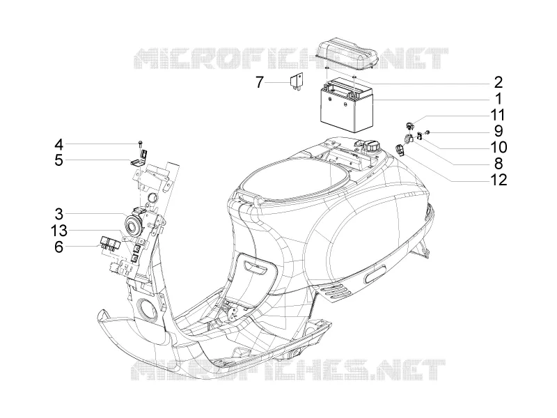 Relais - Batterie - Avertisseur sonore VESPA VESPA-SCOOTER 150 S 2012  S 4T ie E3