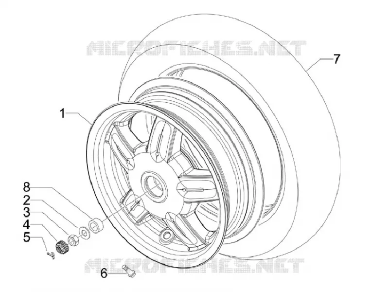 Roue arrière VESPA VESPA-SCOOTER 150 S 2013  S 4T ie E3
