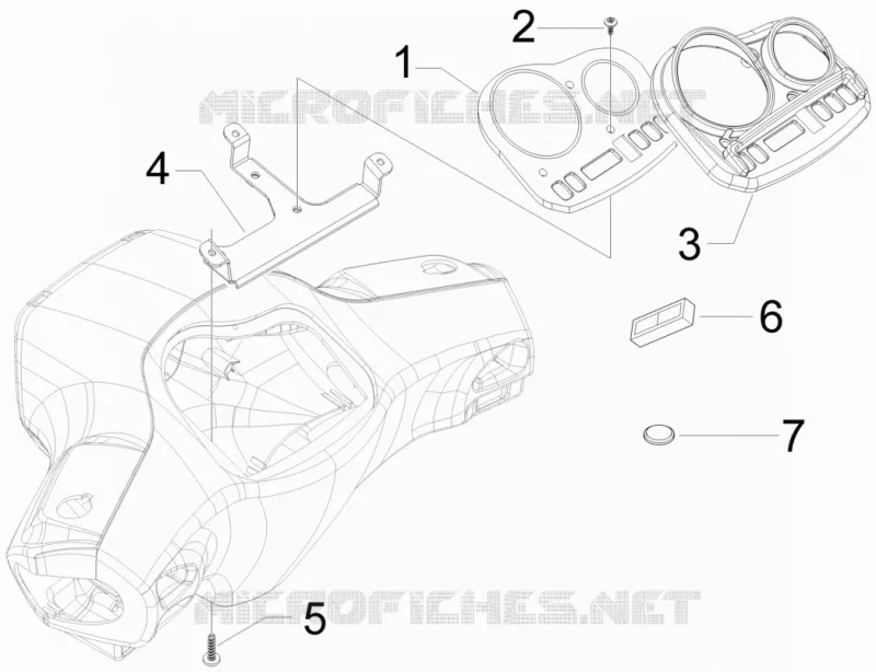Groupe instruments - Cruscotto VESPA VESPA-SCOOTER 50 S 2007  S 2T 25 Km/h
