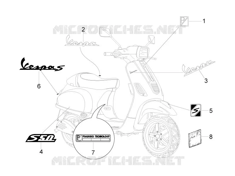 Monogrammes - Decorations VESPA VESPA-SCOOTER 50 S 2012  S 2T College