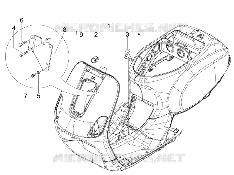 Châssis/coque VESPA VESPA-SCOOTER 50 S 2011  S 4T 2V 25 Km/h