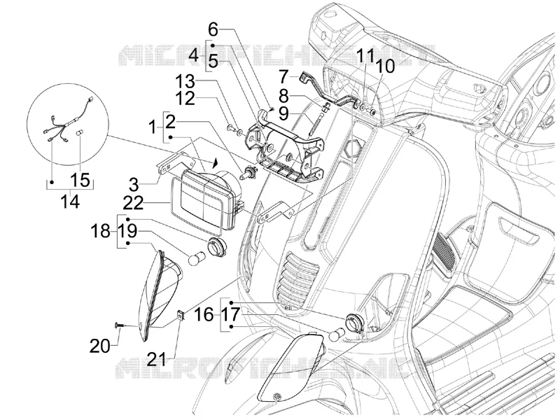 Eclairages avant - Clignotants VESPA VESPA-SCOOTER 50 S 2012  S 4T 2V 25 Km/h