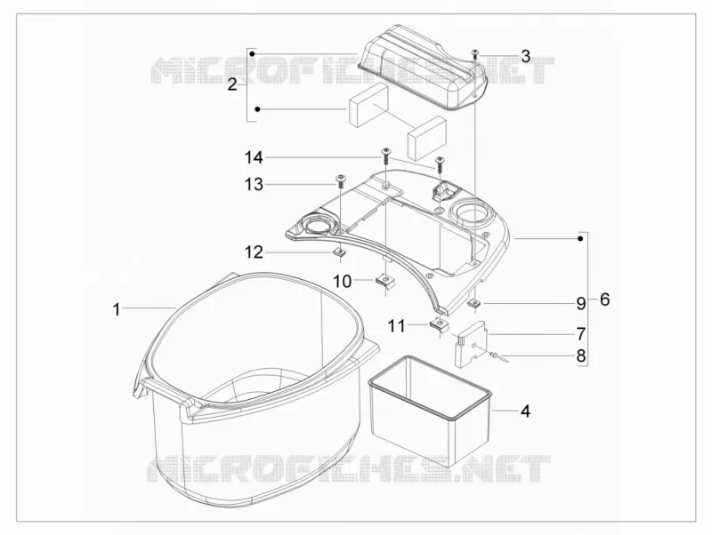 Logement casque - Dessous de selle VESPA VESPA-SCOOTER 50 S 2010  S 4T 2V 25 Km/h