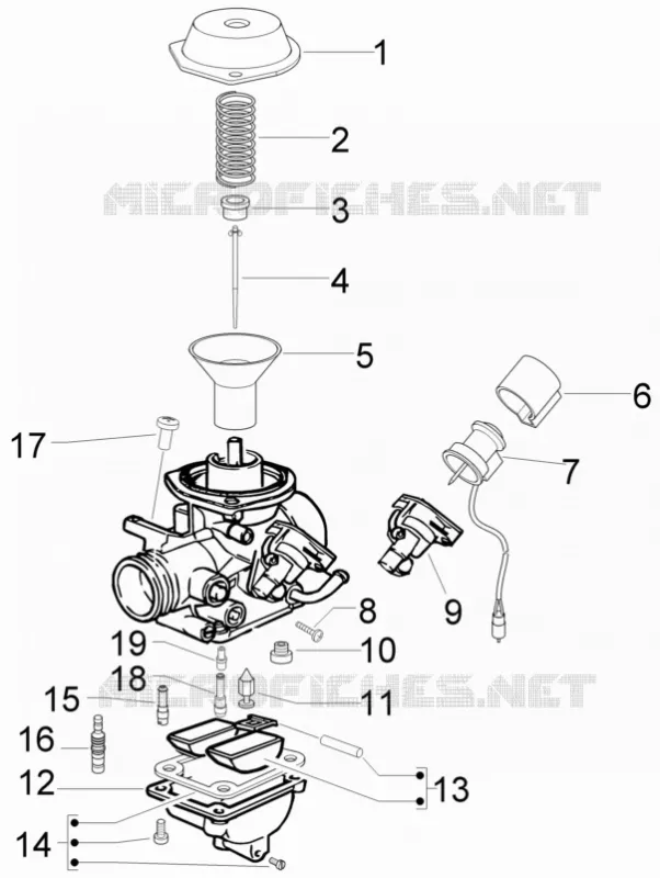Composants de carburateur VESPA VESPA-SCOOTER 50 S 2008  S 4T 4V College