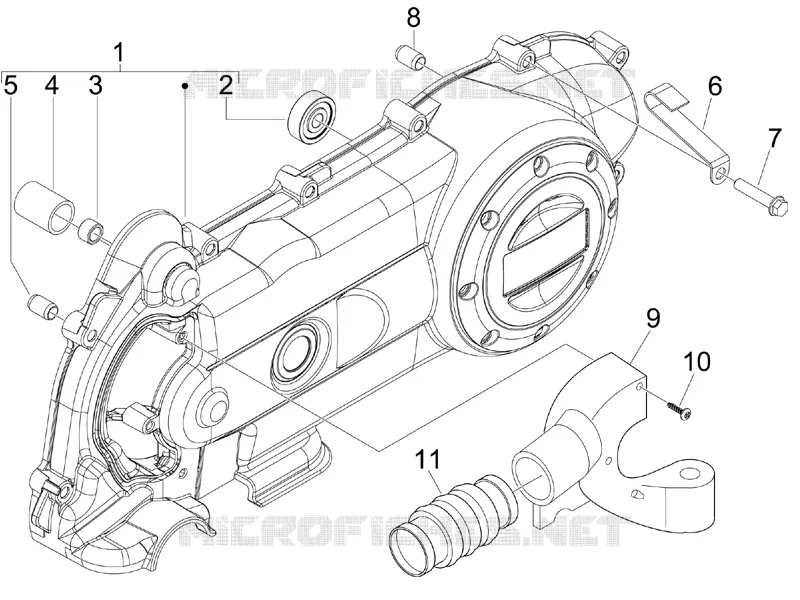 Couvercle carter - Refoidissement carter VESPA VESPA-SCOOTER 50 S 2012  S 4T 4V College