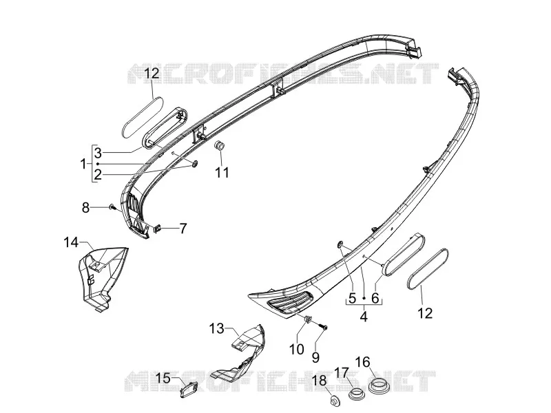 Couvertures laterales - Spoiler VESPA VESPA-SCOOTER 50 S 2012  S 4T 4V College