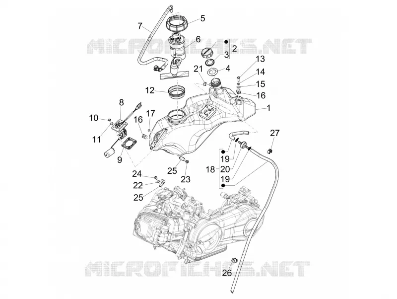 Reservoir carburant VESPA VESPA-SCOOTER 125 SPRINT 2016  Sprint 4T 3V ie