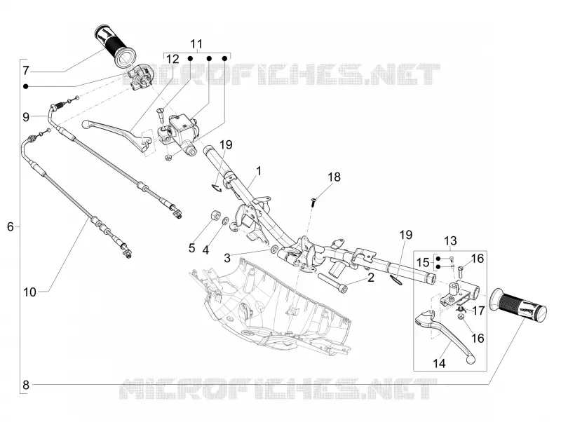 Guidon - Maître cylindre VESPA VESPA-SCOOTER 150 SPRINT 2015  Sprint 4T 3V ie