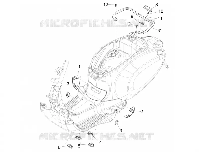 Couvertures laterales - Spoiler VESPA VESPA-SCOOTER 150 SPRINT 2015  Sprint 4T 3V ie