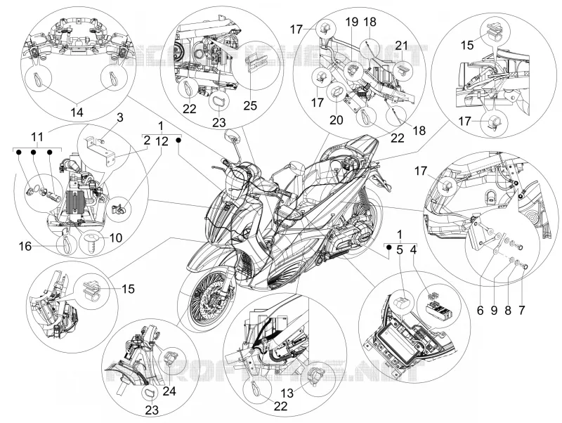 Faisceau de câbles principal PIAGGIO PIAGGIO-SCOOTER 125 BEVERLY 2012  Beverly RST 4T 4V ie E3