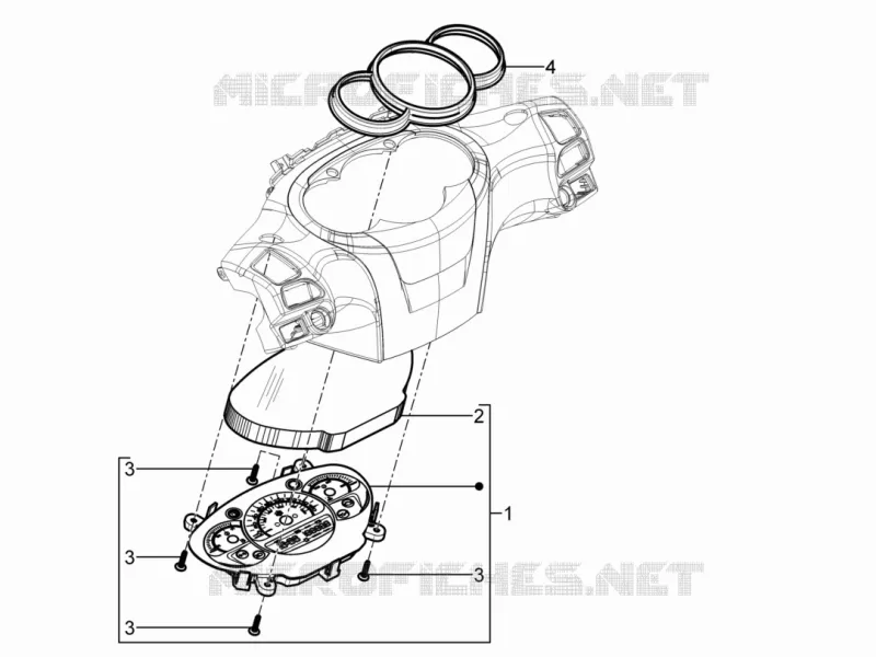Groupe instruments - Cruscotto PIAGGIO PIAGGIO-SCOOTER 125 BEVERLY 2015  Beverly RST 4T 4V ie E3