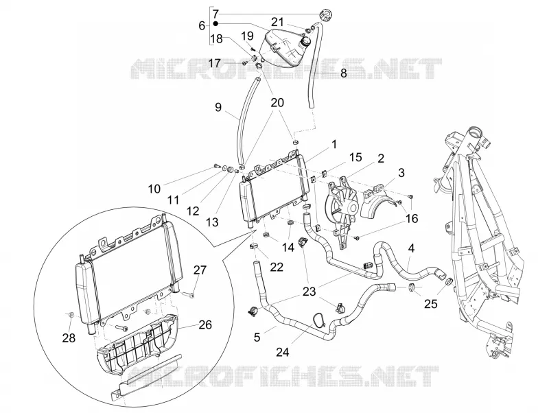 Instalation de refoidissement PIAGGIO PIAGGIO-SCOOTER 125 BEVERLY 2015  Beverly RST 4T 4V ie E3