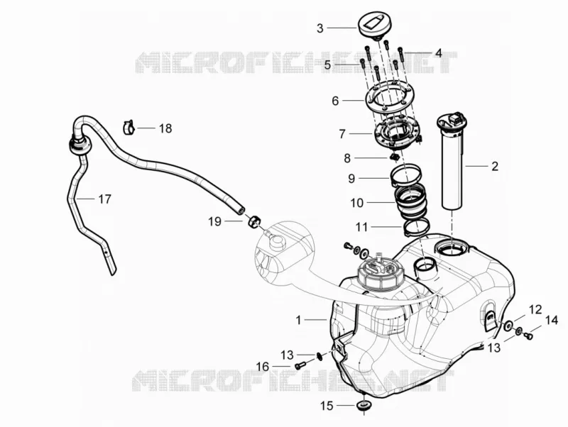 Réservoir carburant PIAGGIO PIAGGIO-SCOOTER 125 BEVERLY 2013  Beverly RST 4T 4V ie E3