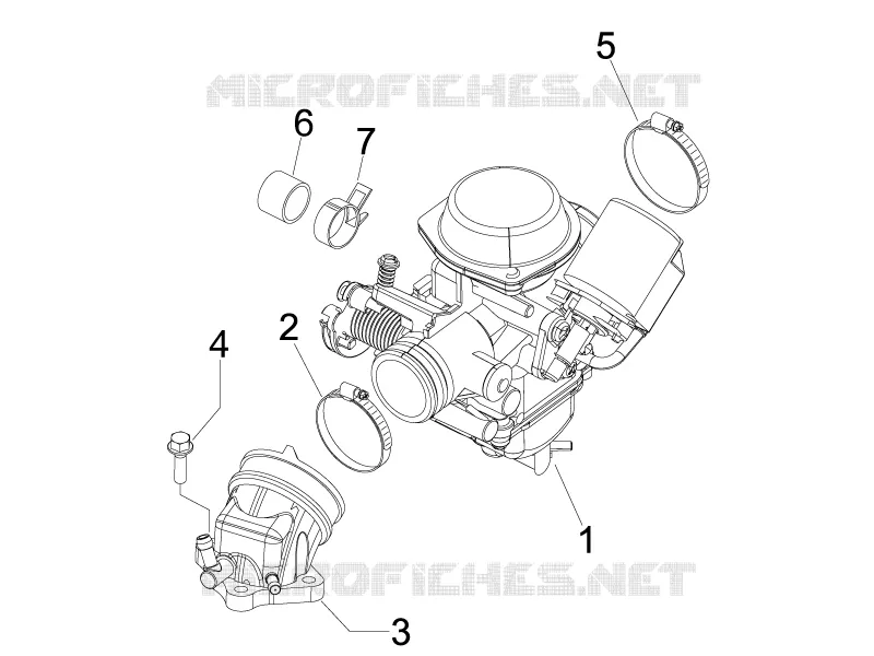 Carburateur complet - Raccord d'admission PIAGGIO PIAGGIO-SCOOTER 125 BEVERLY 2010  Beverly Tourer E3