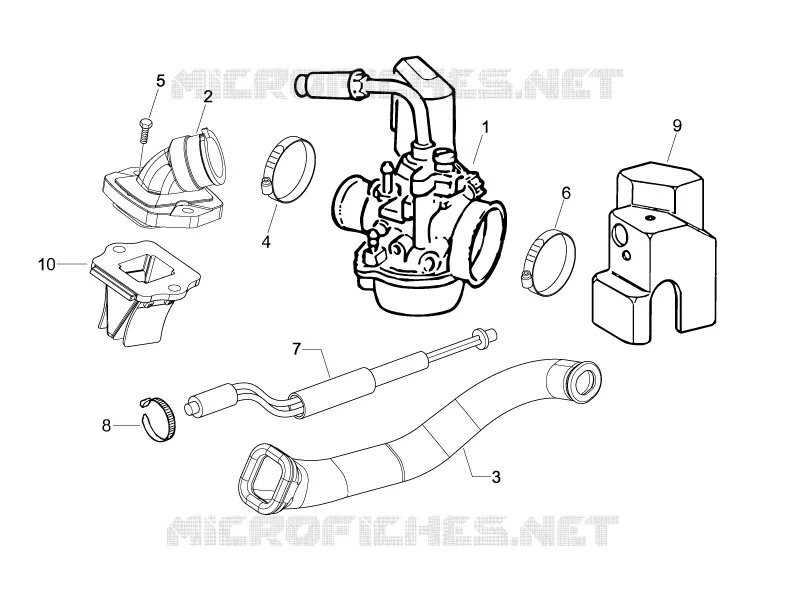 Carburateur complet - Raccord d admission VESPA VESPA-SCOOTER 50 SPRINT 2015  Sprint 2T