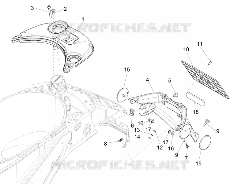 Couvercle arrière - Pare-boue VESPA VESPA-SCOOTER 50 SPRINT 2016  Sprint 2T