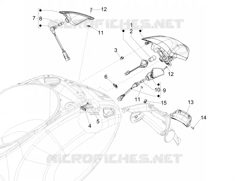 Eclairages arrière - Clignotants VESPA VESPA-SCOOTER 50 SPRINT 2015  Sprint 2T