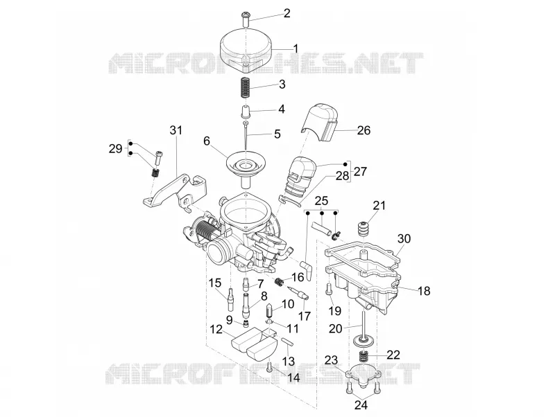 Composants de carburateur VESPA VESPA-SCOOTER 50 SPRINT 2014  Sprint 4T 2V 25 km/h