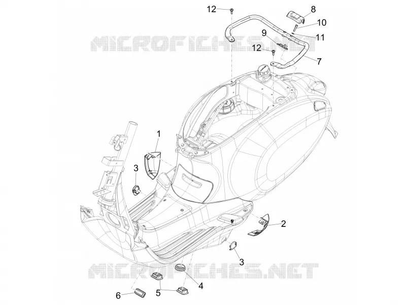 Couvertures laterales - Spoiler VESPA VESPA-SCOOTER 50 SPRINT 2016  Sprint 4T 2V 25 km/h