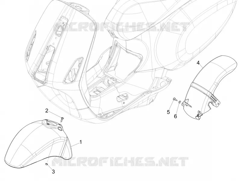 Logement roue - Garde boue VESPA VESPA-SCOOTER 50 SPRINT 2014  Sprint 4T 2V 25 km/h