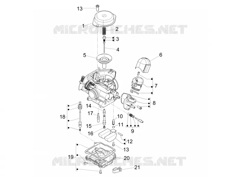 Composants de carburateur VESPA VESPA-SCOOTER 50 SPRINT 2016  Sprint 4T 4V