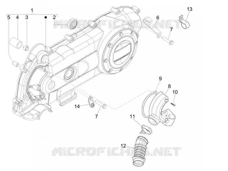Couvercle carter - Refoidissement carter VESPA VESPA-SCOOTER 50 SPRINT 2015  Sprint 4T 4V