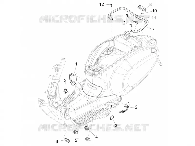 Couvertures laterales - Spoiler VESPA VESPA-SCOOTER 50 SPRINT 2016  Sprint 4T 4V