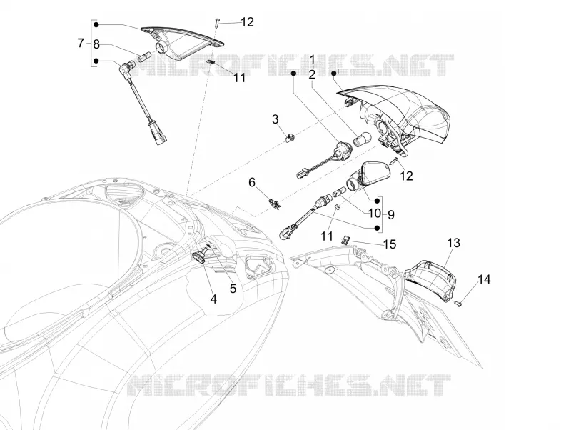 Eclairages arrière - Clignotants VESPA VESPA-SCOOTER 50 SPRINT 2017  Sprint 4T 4V