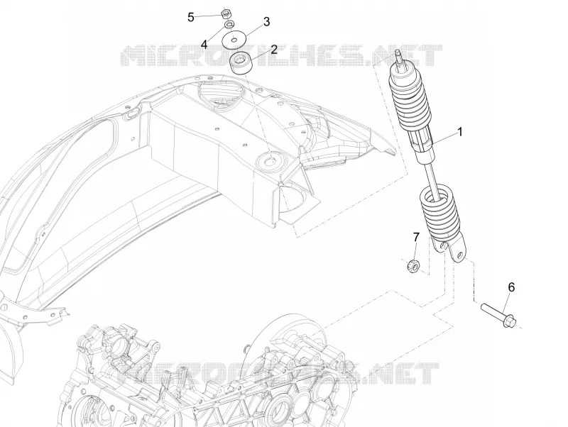 Suspension arrière - Amortisseur/s VESPA VESPA-SCOOTER 50 SPRINT 2015  Sprint 4T 4V