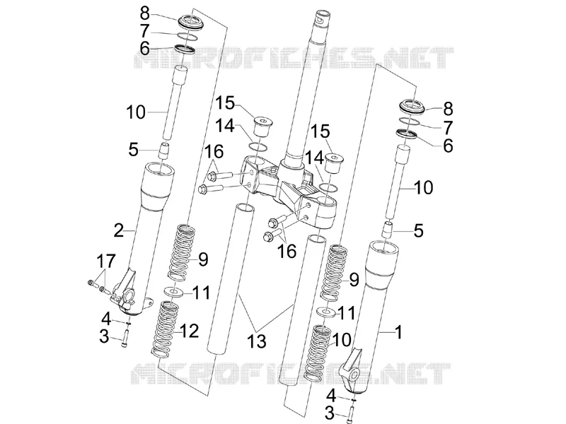Composants de la fourche (Kayaba) PIAGGIO PIAGGIO-SCOOTER 250 BEVERLY 2008  Beverly ie E3