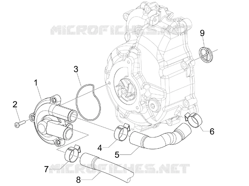 Pompe à eau PIAGGIO PIAGGIO-SCOOTER 250 BEVERLY 2008  Beverly ie E3