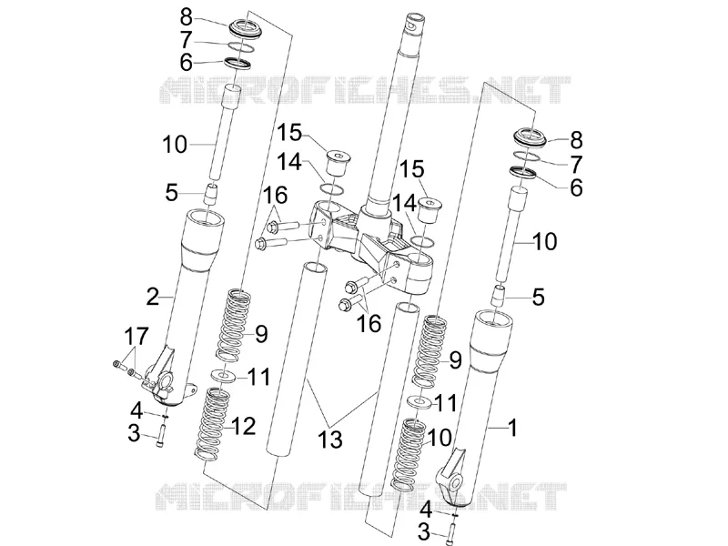 Composants de la fourche (Kayaba) PIAGGIO PIAGGIO-SCOOTER 250 BEVERLY 2008  Beverly Tourer E3