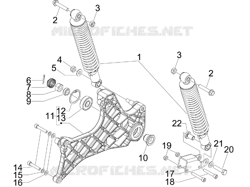 Suspension arrière - Amortisseur/s PIAGGIO PIAGGIO-SCOOTER 250 BEVERLY 2009  Beverly Tourer E3