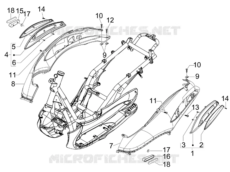 Couvertures laterales - Spoiler PIAGGIO PIAGGIO-SCOOTER 250 BV 2008  BV Tourer
