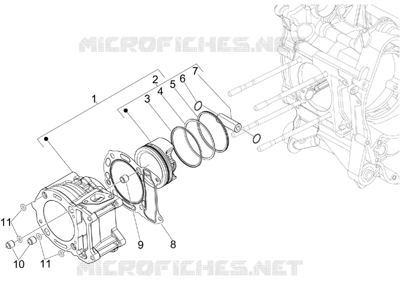 Groupe cylindre-piston-axe PIAGGIO PIAGGIO-SCOOTER 250 BV 2008  BV Tourer