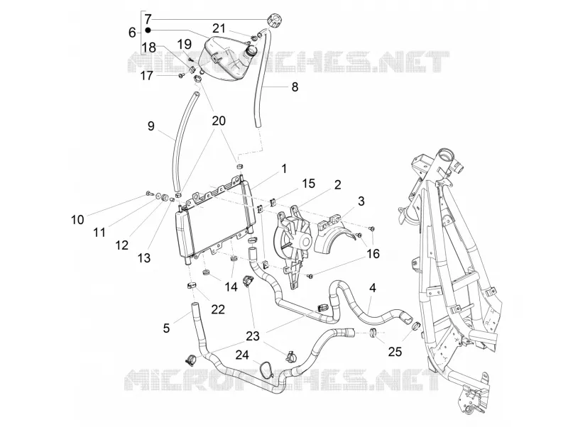 Instalation de refoidissement PIAGGIO PIAGGIO-SCOOTER 300 BEVERLY 2017  Beverly ie ABS E4