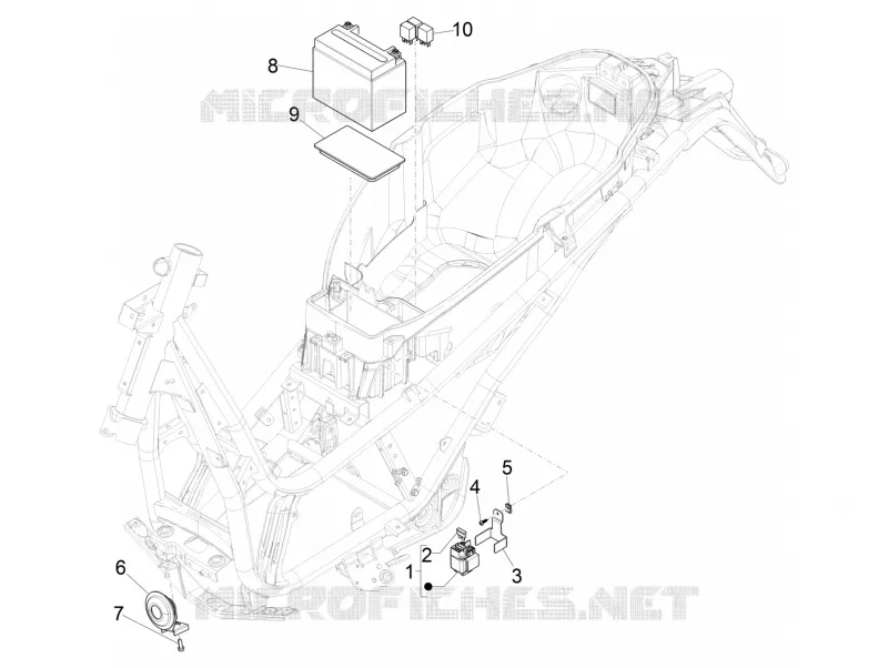 Relais - Batterie - Avertisseur sonore PIAGGIO PIAGGIO-SCOOTER 300 BEVERLY 2017  Beverly ie ABS E4
