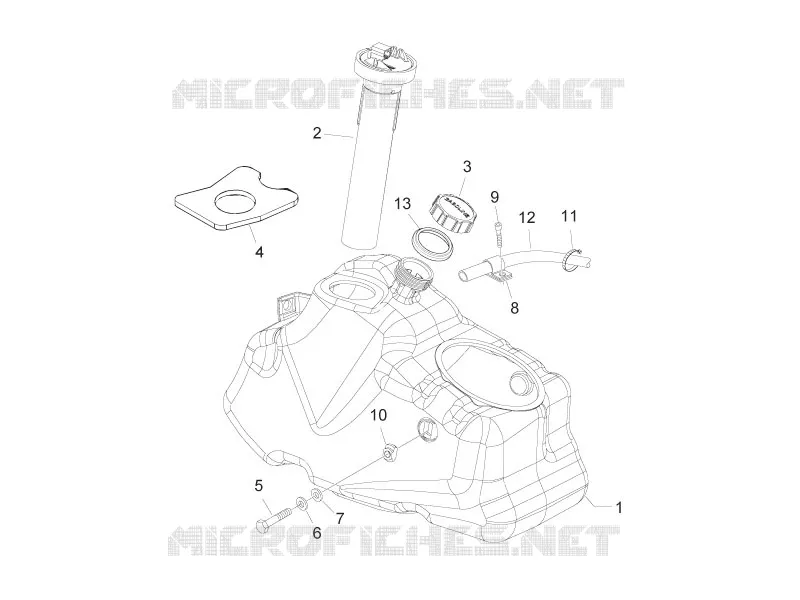 Réservoir carburant PIAGGIO PIAGGIO-SCOOTER 300 BEVERLY 2009  Beverly ie Tourer E3