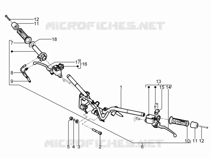 Guidon - Maître cylindre PIAGGIO PIAGGIO-SCOOTER 300 BEVERLY 2014  BEVERLY RST/S 4T 4V IE E3