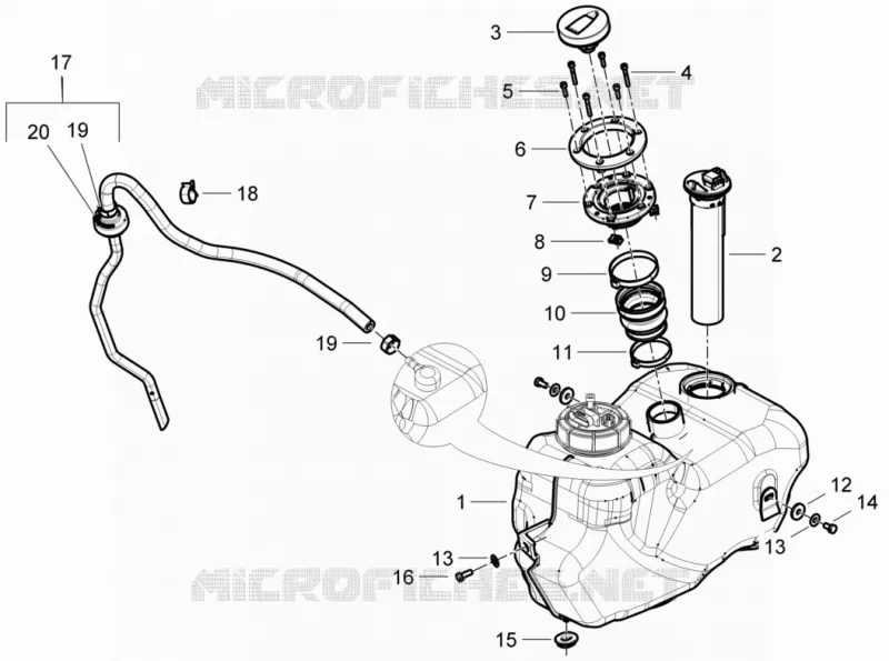 Réservoir carburant PIAGGIO PIAGGIO-SCOOTER 300 BEVERLY 2015  BEVERLY RST/S 4T 4V IE E3